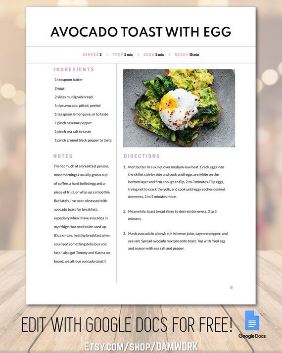 Recipe Book Template Cookbook Minimal Clean White Editable Etsy Recipe Book Template Cookbook Minimal Clean White Editable Etsy