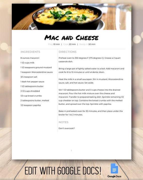 Online Cookbook Template from i.etsystatic.com