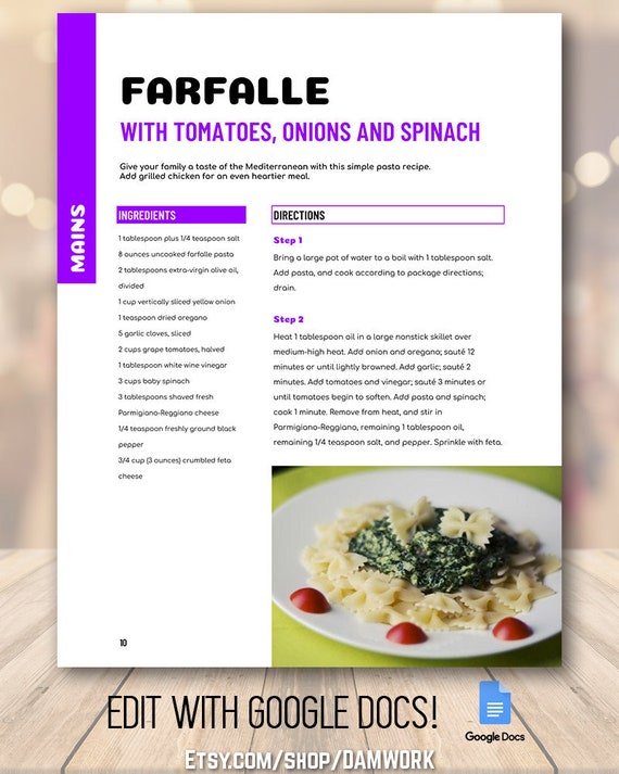 recipe book template colorful family cookbook editable recipe binder kit printable custom modern contemporary stylish sleek typography family recipe book template