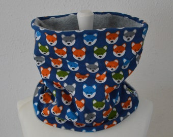 Loop kids, kids scarf, Loopschal foxes Fleece