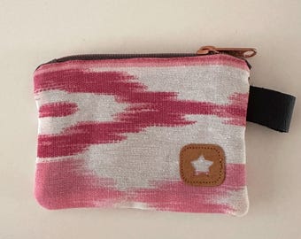 Mini Geldbeutel, kleine Geldbörse, Portemonnaie Canvas pink