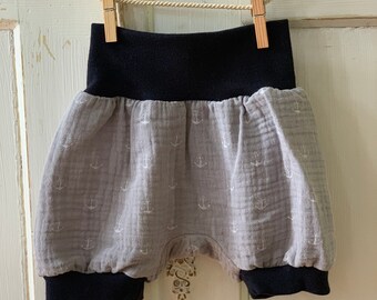 Pants Baby Baby Pants Short Anchor Grey Muslin