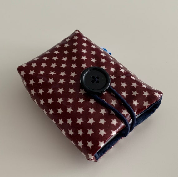 cloth cigarette case Cigarette case, cigarette cover, waxed cloth, stars, burgundy