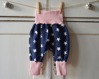 Pumphose Baby Babyhose Sterne blau rosa