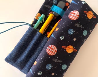 Rollmäppchen Stifteetui Planeten Kinder, Schule