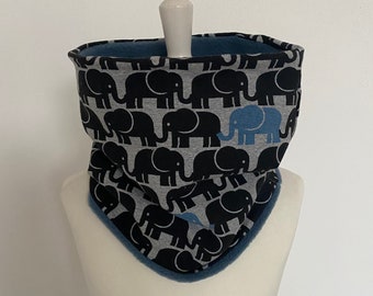 Loop Kinder,Kinderschal,Loopschal Elefanten  Fleece