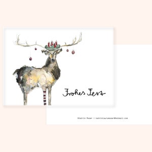 Carte postale Joyeux Noël cerf
