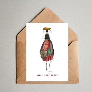 Postkarte Schwarzwaldmarie IV Viele liebe Grüße