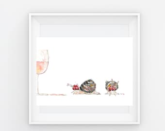 Print DinA5 Vineyard Snail Wine Glass