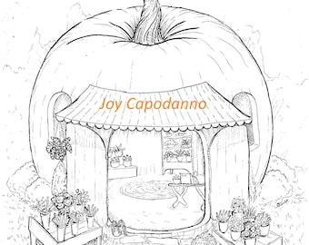 Kürbis Bundle Ausmalbilder, Herbst, Herbst, Saisonal, Herbst, Erwachsene Ausmalbilder, Illustration