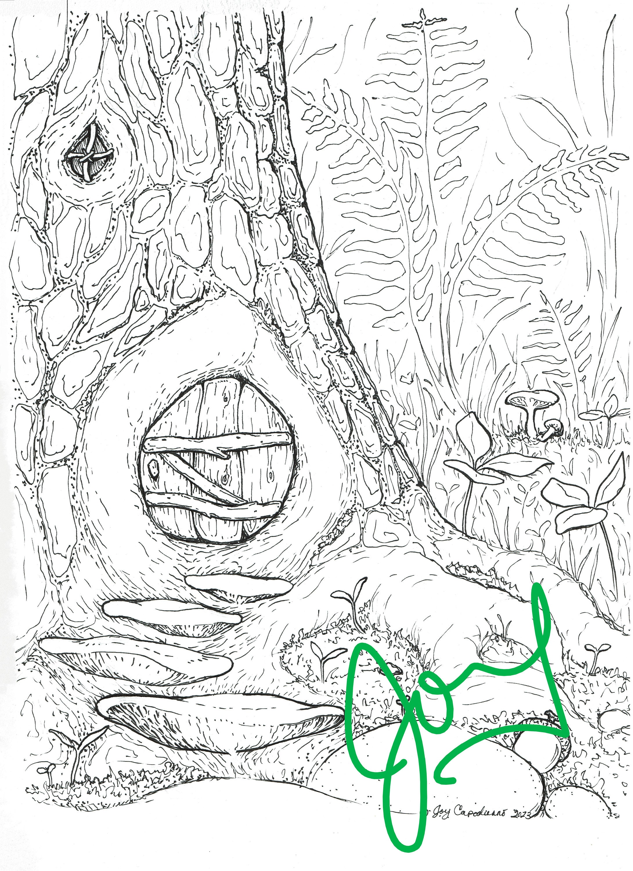Fairy Doors Printable Coloring Pages - Etsy