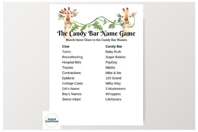 Giraffe Shower Games Giraffe Baby Shower Baby Shower Trivia Etsy Giraffe Shower Games Giraffe Baby Shower Baby Shower Trivia Etsy