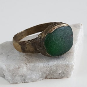 Anello kuchi verde, gioiello orientale, anello artigianale, vecchio anello, anello afghano, anello ottomano, anello femminile, anello di ottone, anello zingaro