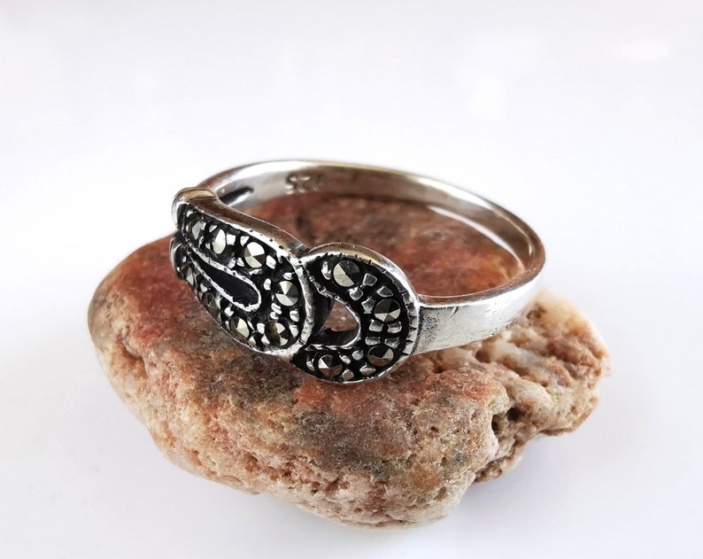 womens gift old jewelry vintage ring marcasite jewelry ancient ring marcasite ring Sterling silver ring womens jewelry ring for her