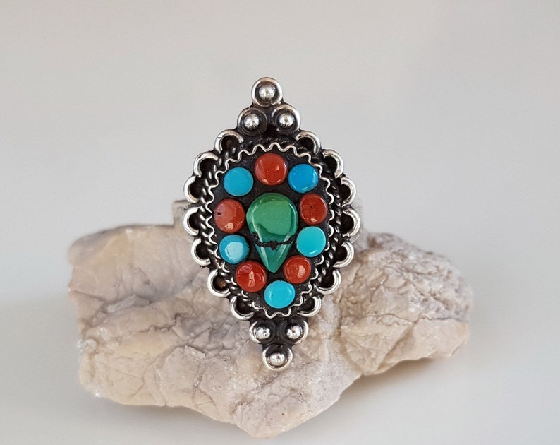 vintage ring Turquoise ring ethnic ring for women sterling silver ring ethnic jewelry turquoise jewelry natural stones ring