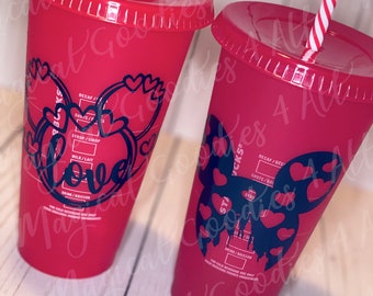 LIMITED EDITION * Disney inspirierte Starbucks COLOR Cups * Kalte Tassen 24 Unzen Valentinstag unter dem Motto