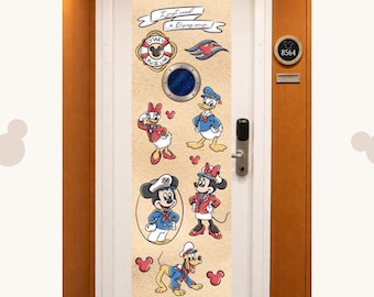 Banner personalizado para la puerta de tu crucero Disney (descarga digital) / Decoración personalizada para la puerta de tu camarote de crucero (imprimible) / Banner de Mickey y sus amigos