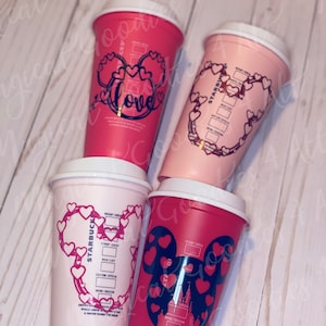 LIMITIERTE AUFLAGE * Disney inspirierte Starbucks COLOR Cups * Heiße Tassen 16 Unzen Valentinstag unter dem Motto