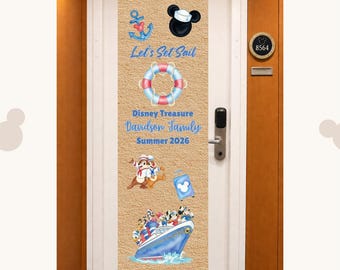 Banner para la puerta del crucero / Decoración para cruceros / Decoración personalizada para la puerta del crucero / Descargable / Primer crucero / ¡Zarpemos! / Totalmente personalizado / Fab 5