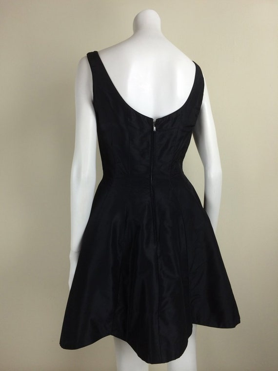 1950s Vintage Madeleine Fauth Black Taffeta Party… - image 3