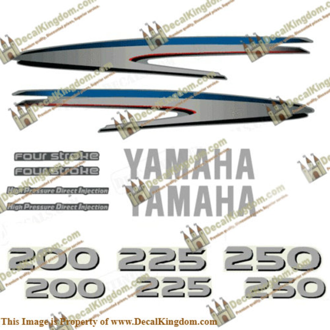 Yamaha Outboard Boat Engine Decal Kit multiple HP/ Variations Available