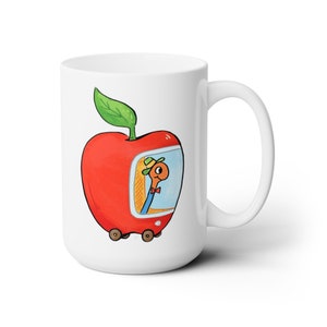 Worm Apple Car Ceramic Mug 15oz