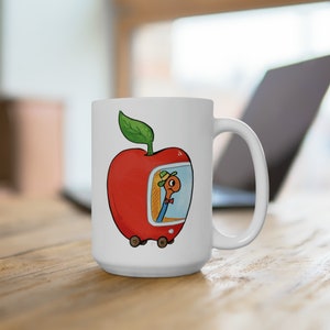 Worm Apple Car Ceramic Mug 15oz