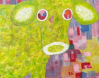 Abstract Cow Art - Herd of 3 Colorful Unique Bovines