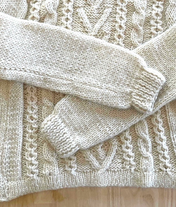 Irish Sweater-Hand Knit - image 5