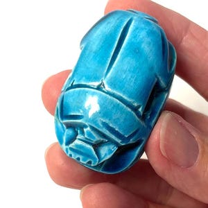 Egyptian Scarab -  Blue Ceramic