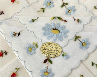 Fazzoletti ricamati metà secolo