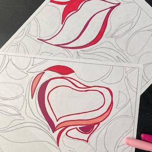 Abstract Heart Color Page