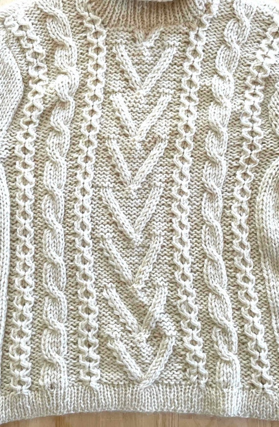 Irish Sweater-Hand Knit - image 3