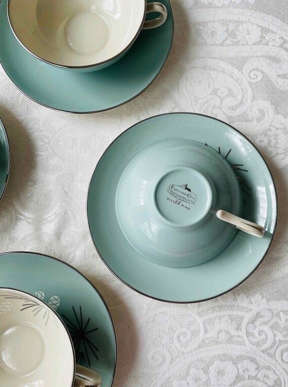 値下げ中✨超レア品❤️新品未使用✨ヴィンテージFRANCISCANサーバーセット Franciscan Silver Pine Vintage Cup and Saucer - Etsy