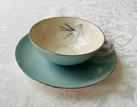 Franciscan Silver Pine Vintage Cup and Saucer - Etsy