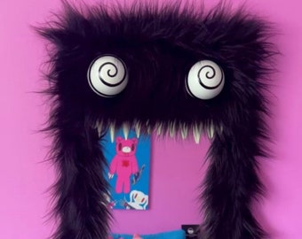 Monster Mirror Custom Made to Order | Creepy Cute Large Full Length Floor Mirror | Full Size Mirror Fur Monster Mirror | Odd Strange Decor