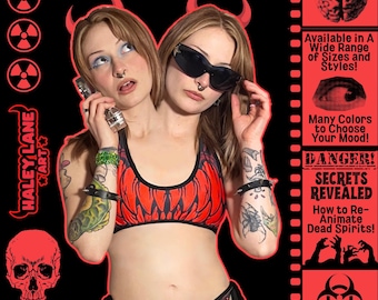 Monster Mouth Bikini Set with Teeth Gothic Alternative Scene Fashion Scene Queen Swimsuit