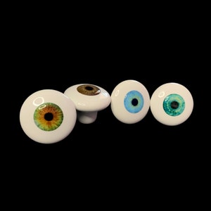Eye Drawer and Cabinet Knobs and Pulls Decorative Knobs Pulls and Handles Eyeball Art Strange Home Decor image 1