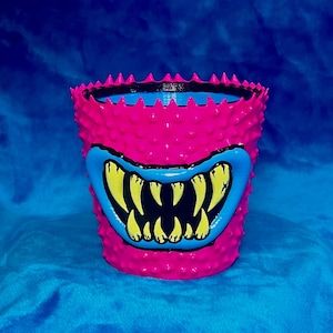 Vaso de boca de monstro pintado à mão: vaso colorido para plantas carnívoras