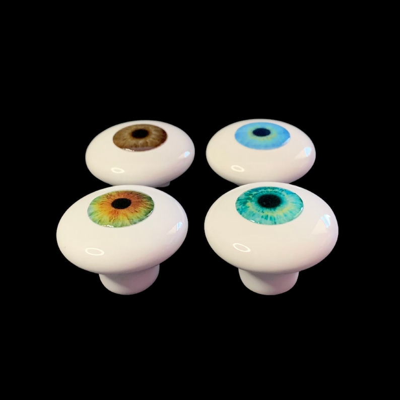 Eye Drawer and Cabinet Knobs and Pulls Decorative Knobs Pulls and Handles Eyeball Art Strange Home Decor image 5