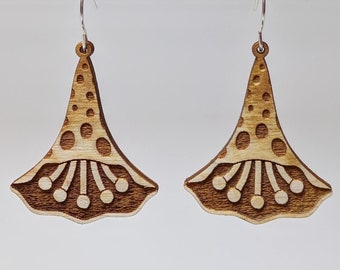 Tiger Lily Wood Earrings