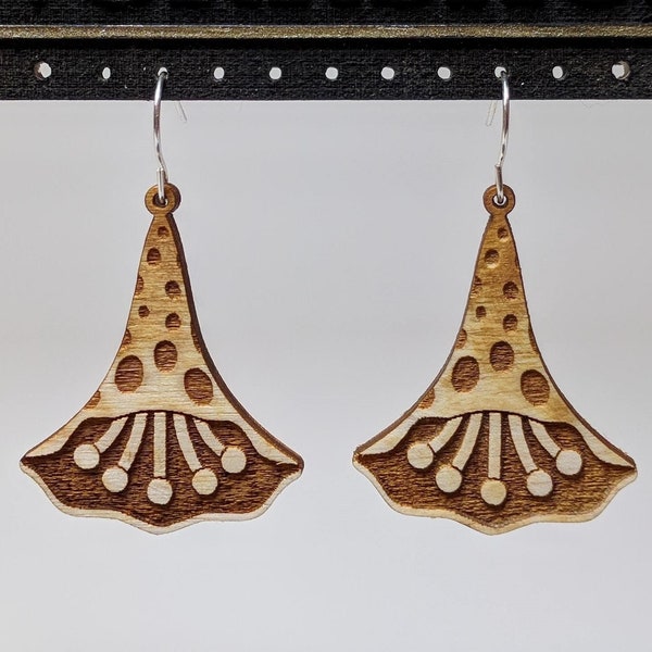 Tiger Lily Wood Earrings