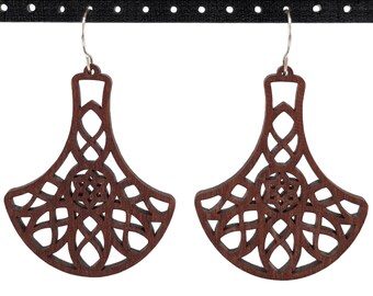 Nordic Medallion Wood Earrings