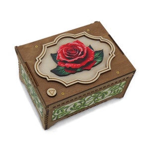 Rose Flower Custom Song Music Box, Your Photo Inside, Mother's Day Gift