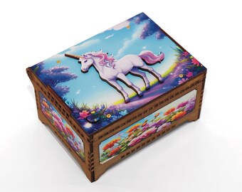 Unicorn Custom Music Box, Your Photo Inside, Plays Any Song