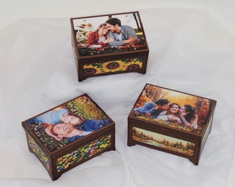 Your Photo Custom Music Box, Plays Any Custom Song, Printed Image Gift