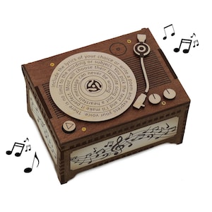 Record Player Song Lyrics MP3 Music Box, Plays Custom Song, Personalized Photo Print