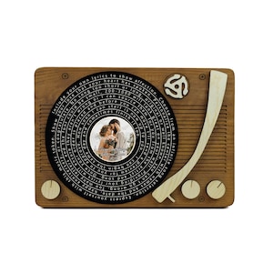 Solid Wood Custom Song Lyrics Vinyl Record Art Wall Hanging | Personalized Photo Print