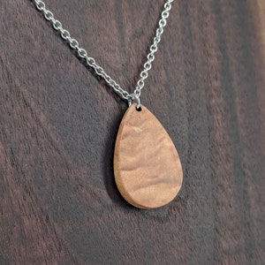 Figured Maple Wood Pendant Necklace