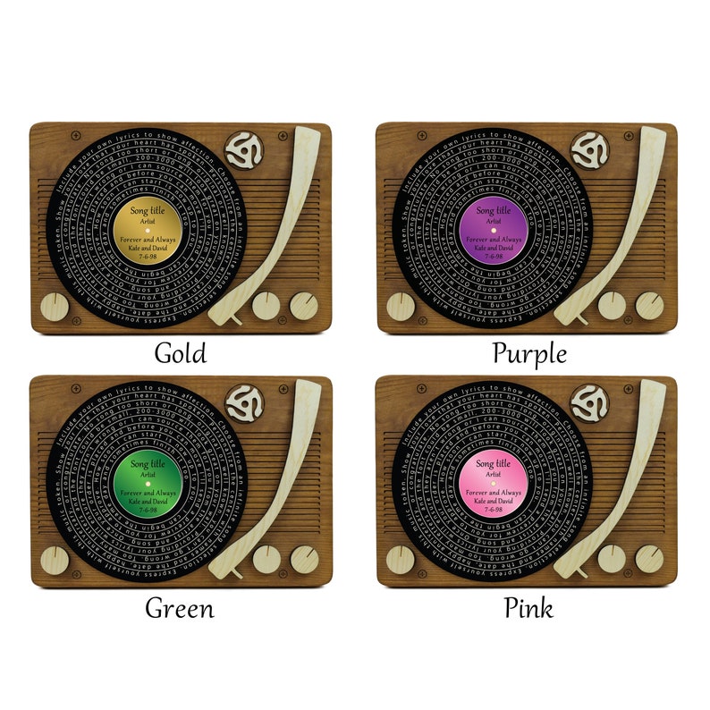 Solid Wood Custom Song Lyrics Vinyl Record Art Wall Hanging Personalized Photo Print image 6